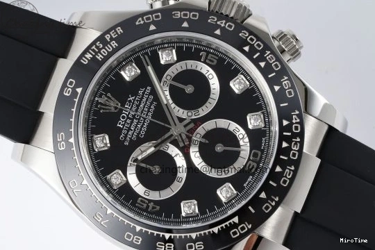 MiroTime 0425 Daytona 116519 Clean Factory 1:1 Best Edition Black Diamonds Dial on Oysterflex Rubber Strap SA Comfortable 1829